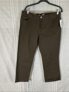 GAP Low Rise Cropped Jeans Size 12 Dark Brown Straight Leg Stretch Denim NWT